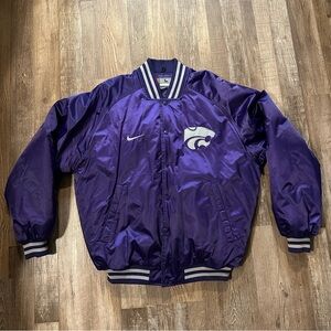 Size L Vintage Nike Kansas State Wildcats Football Bomber Varsity Jacket Y2K